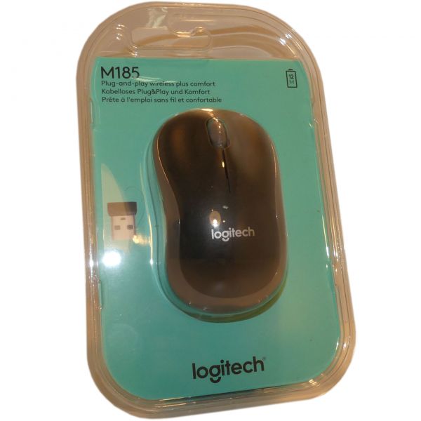 USB Maus Logitech M185 optisch Wireless Grau 910-002238
