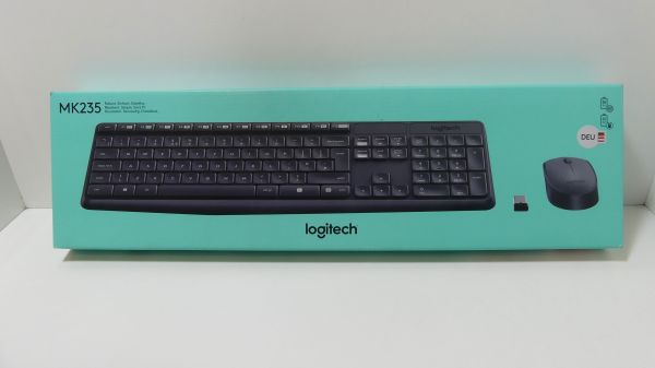 Logitech Wireless MK235 Tastatur + Maus black fun