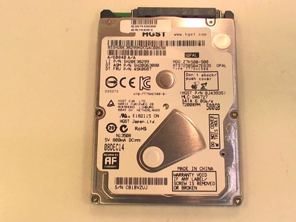 Notebook Festplatte Hitachi HTS725050A7E635 500GB, 6.35 cm (2,5 Zoll)