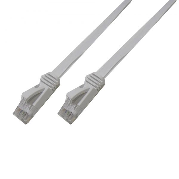 Netzwerkkabel Ethernet Kabel Cat6, flach weiß 5m