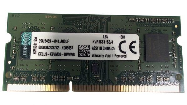 4GB Kingston SO-DIMM DDR3/1600MHz 1.50V Speicher KVR16S11S8/4 R