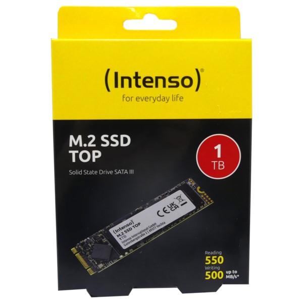 SSD Festplatte, Intenso, 1000GB, 1TB, TOP M.2 2280 SATA3 / 3832460