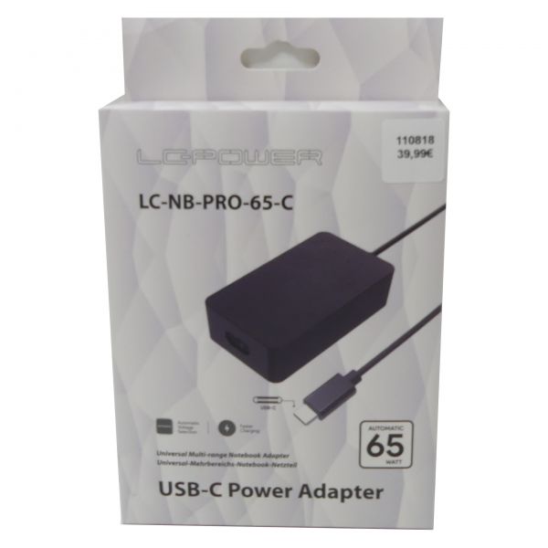 Netzteil für USB-C Notebooks 65 Watt LC-NB-PRO-65-C