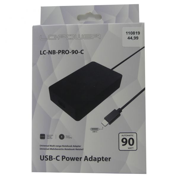 Netzteil für USB-C Notebooks 90 Watt LC-NB-PRO-90-C