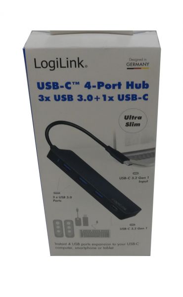 USB Hub Logilink USB 3.2 USB-C 3+1-port ultra slim
