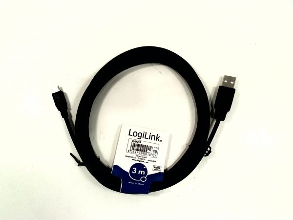 USB 2.0 Kabel A-&gt;Micro B,10-pin 3m S/S USB 2.0