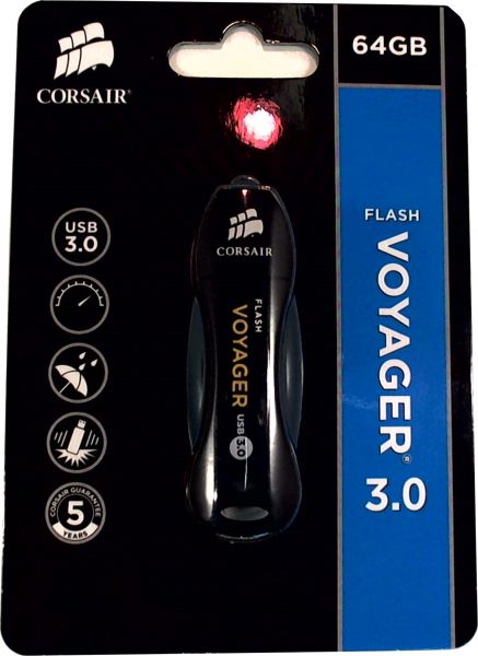 USB Stick 3.0 Corsair 64GB USB 3.0 Voyager lesen:190 MB/s schreiben: 55 MB/s